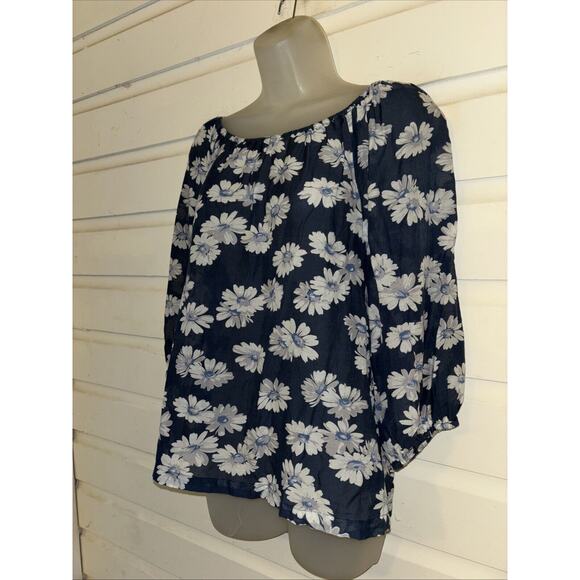 Anthropologie Edme & Esyllte Cotton/Silk Blend 3/4 Sleeve Top Size XS - Picture 3 of 8